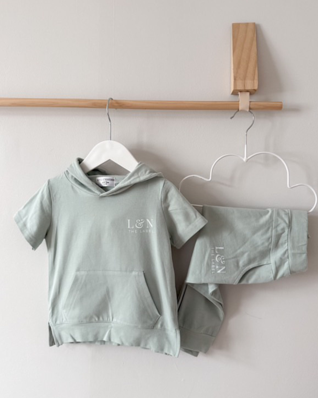 Little & Nurtured aqua green hooded tracksuit