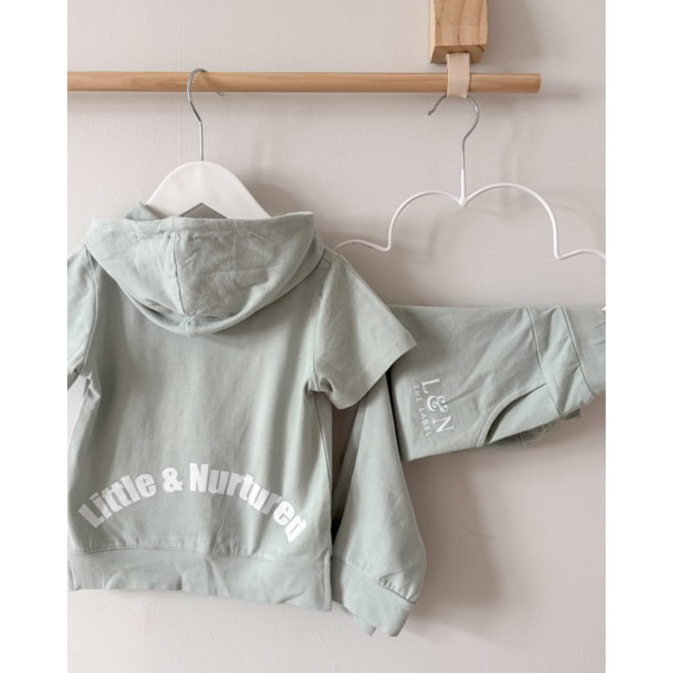 Little & Nurtured aqua green hooded tracksuit