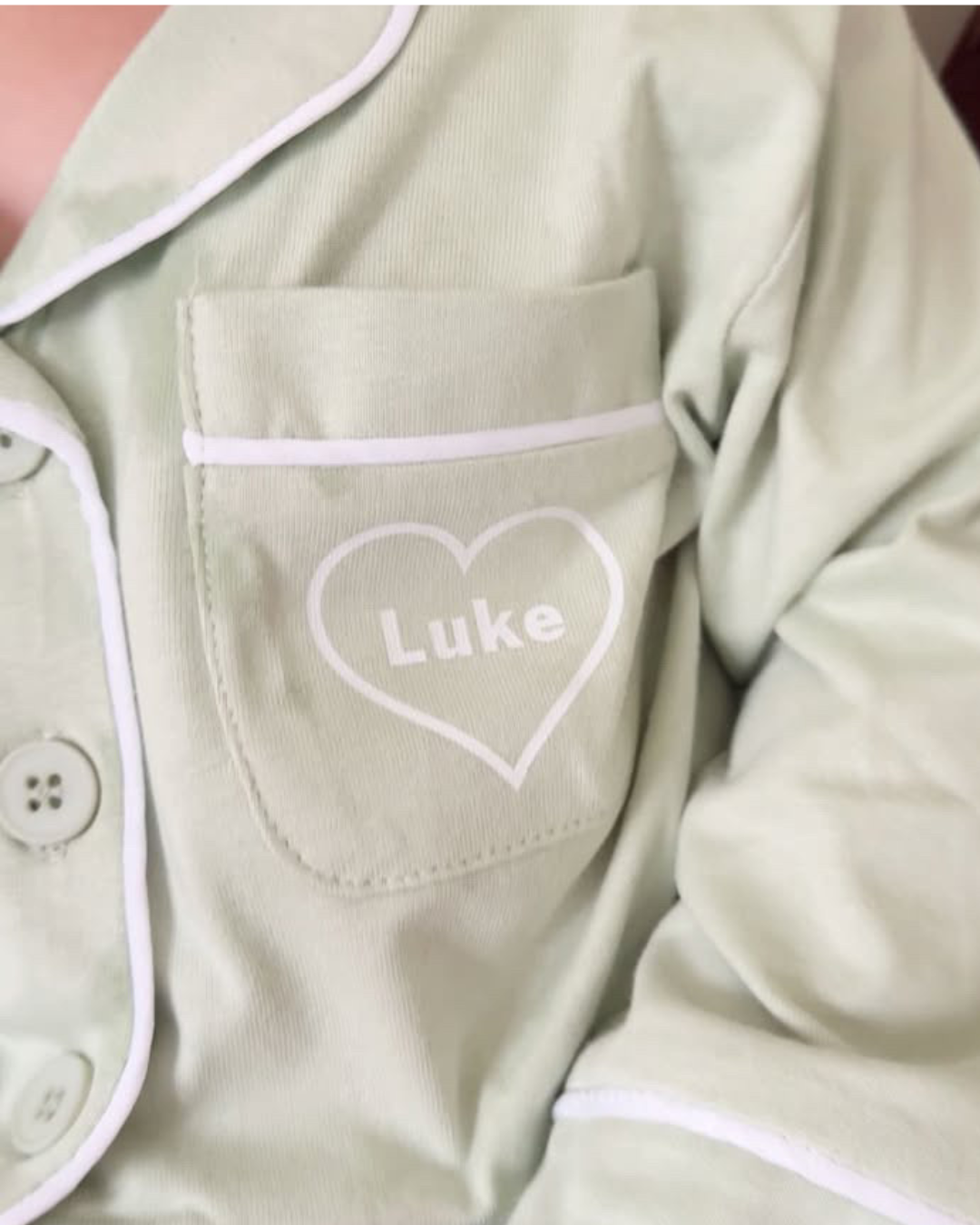 Personalised Pyjamas-Pistachio green