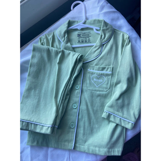 Personalised pjs sample (pistachio)- NOAH (3-4Y)