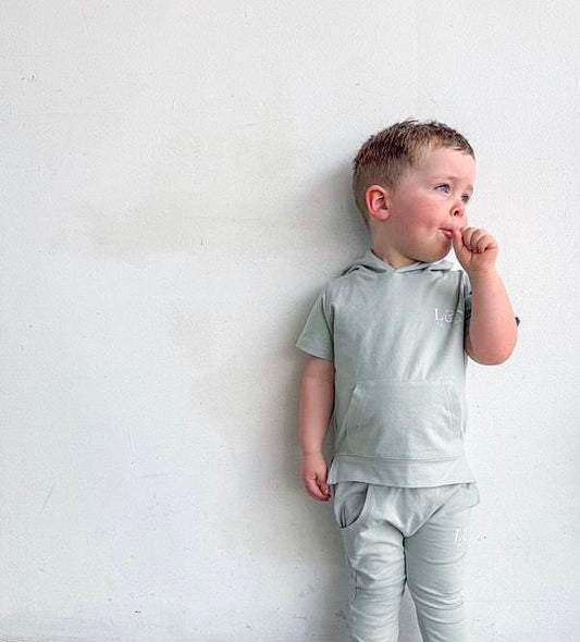 Little & Nurtured aqua green hooded tracksuit